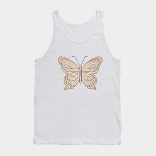 Butterfly Beige Shadow Silhouette Anime Style Collection No. 304 Tank Top